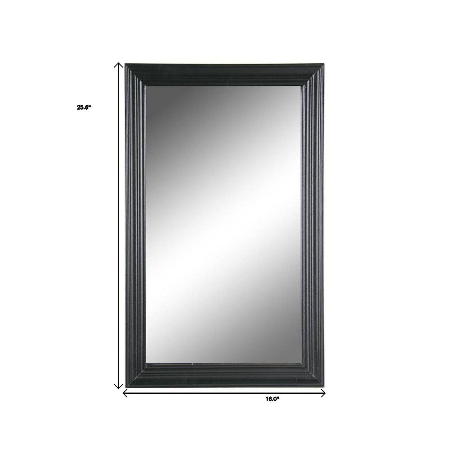 26" Black Beveled Lines Framed Accent Mirror