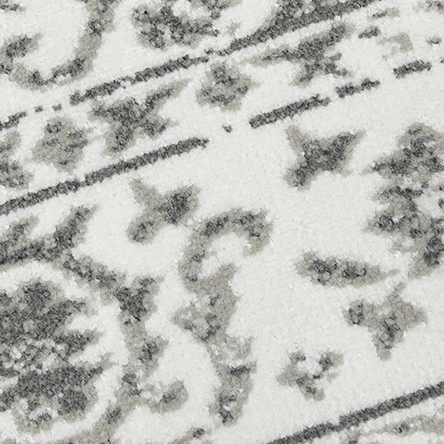 8' Ivory And Gray Floral Round Rug-7