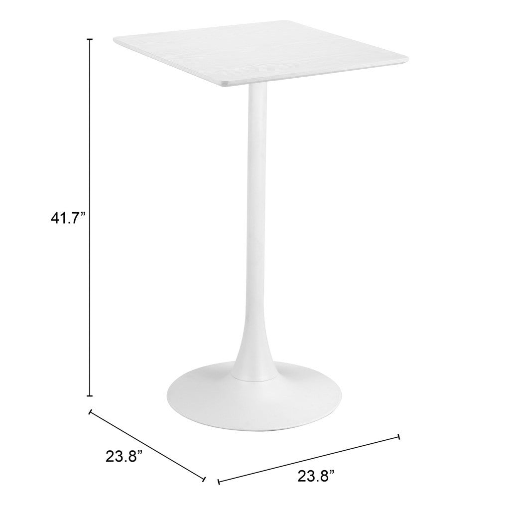 24" White Wood Square Bar Table-8