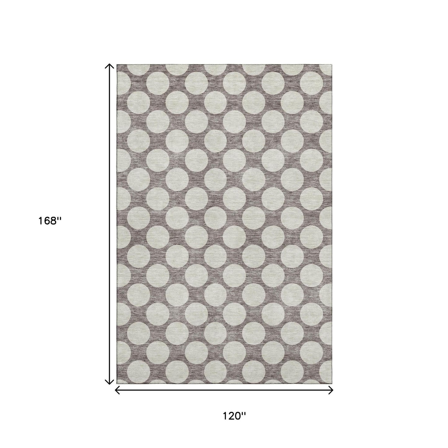 10' X 14' Taupe And Ivory Polka Dot Washable Area Rug With UV Protection-8
