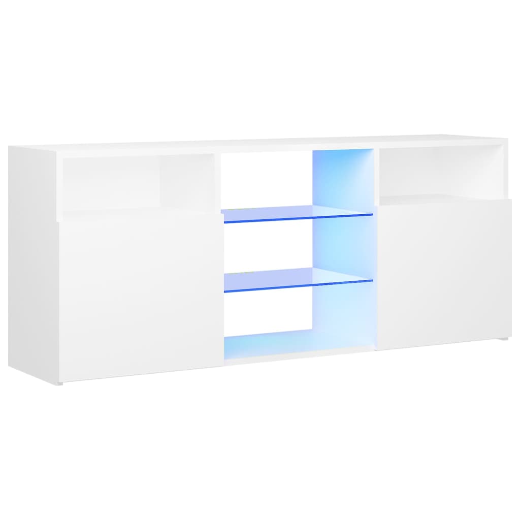 NNEVL TV Cabinet with LED Lights White 120x30x50 cm