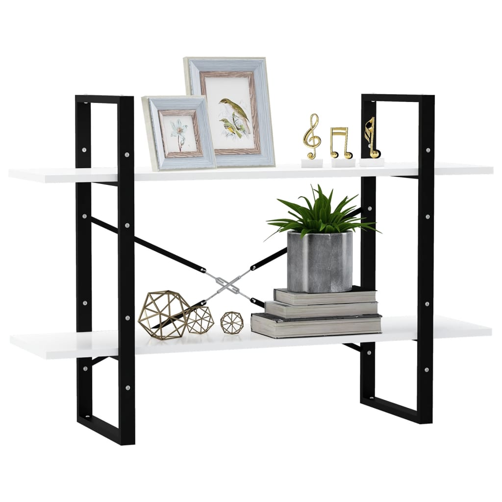 NNEVL 2-Tier Book Cabinet White 100x30x70 cm Chipboard