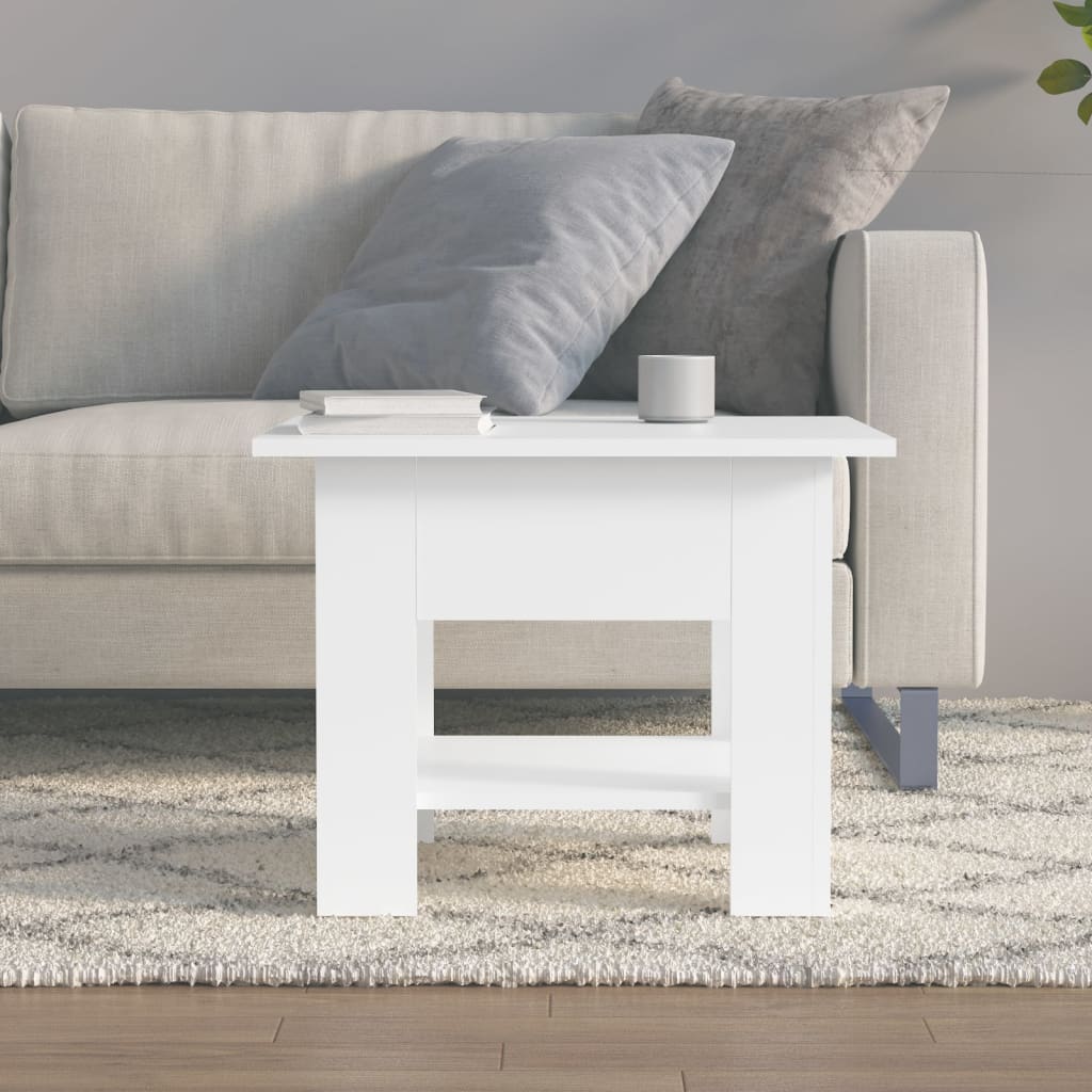 NNEVL Coffee Table White 55x55x42 cm Engineered Wood