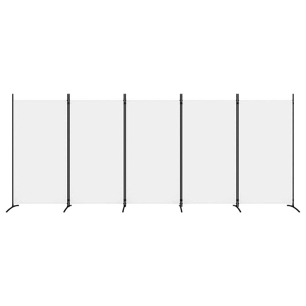 NNEVL 5-Panel Room Divider White 433x180 cm Fabric
