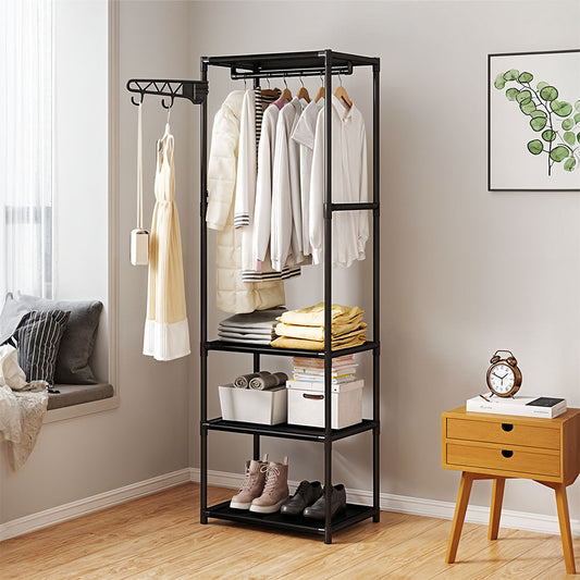 NNEAGS 2X 45x35cm Hanging Clothes Rack Storage w/ 3 Layer Organizer Adjustable ShelvesSturdy Space-Saving