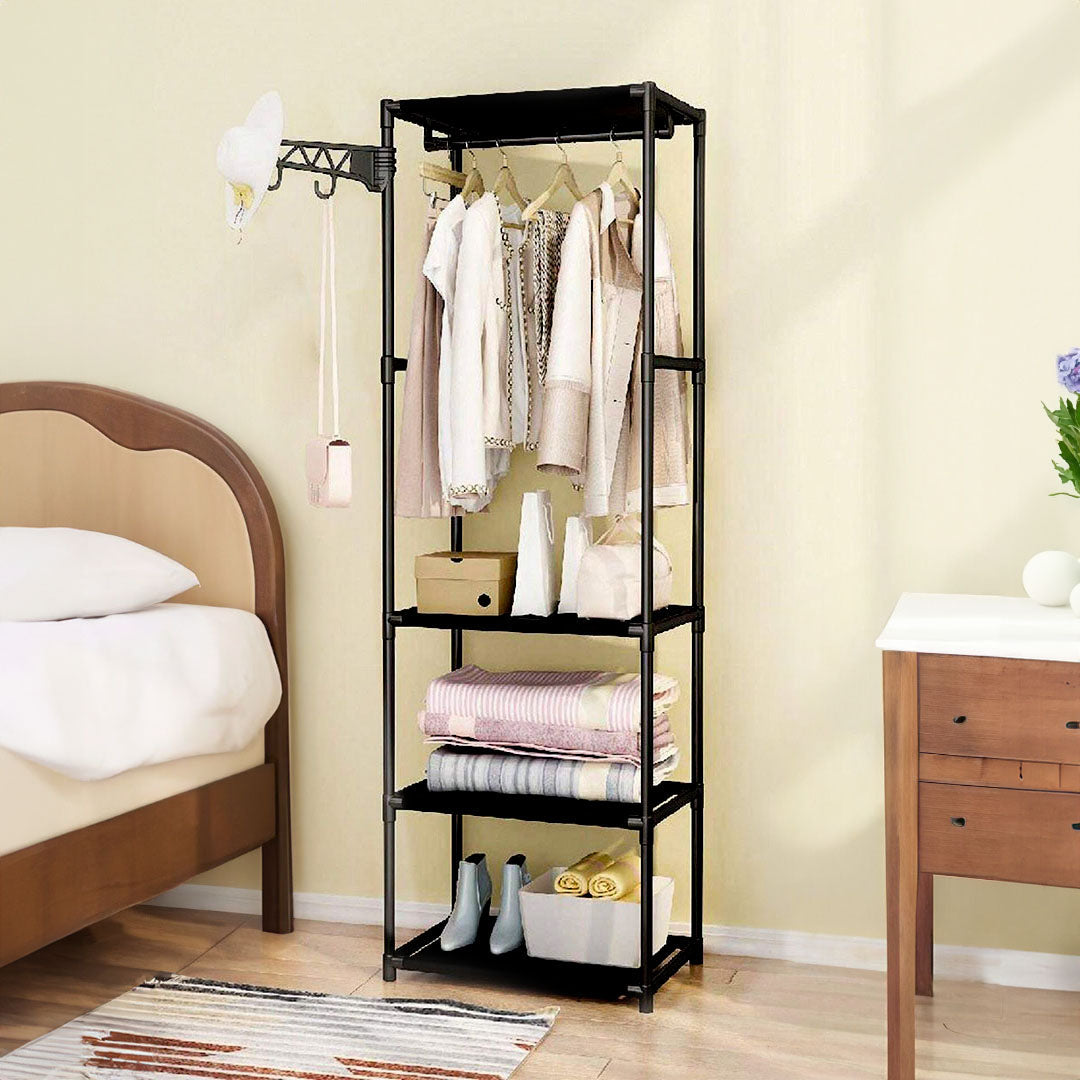 NNEAGS 2X 45x35cm Hanging Clothes Rack Storage w/ 3 Layer Organizer Adjustable ShelvesSturdy Space-Saving