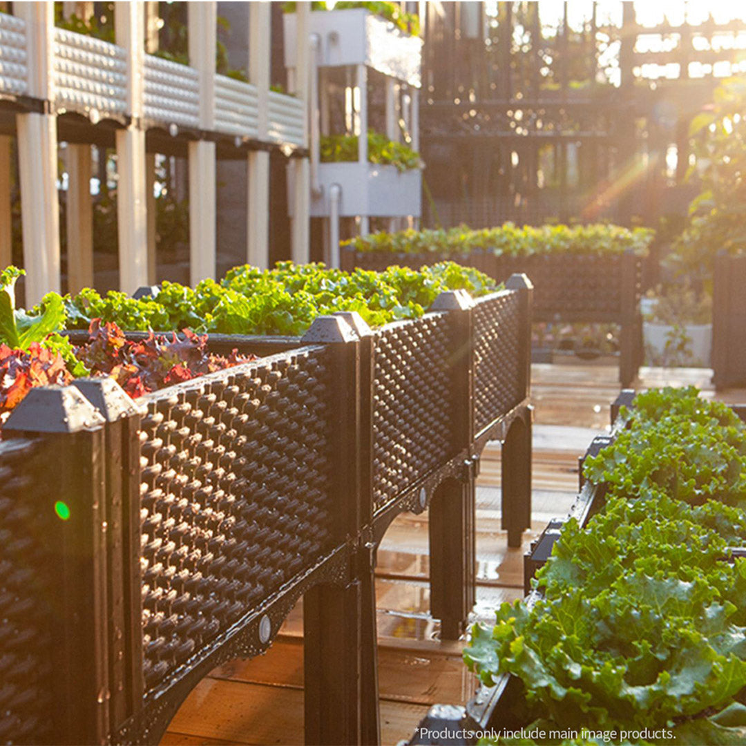 NNEAGS 2X 80cm Raised Planter Box Vegetable Herb Flower Outdoor Plastic Plants Garden Bed Deepen