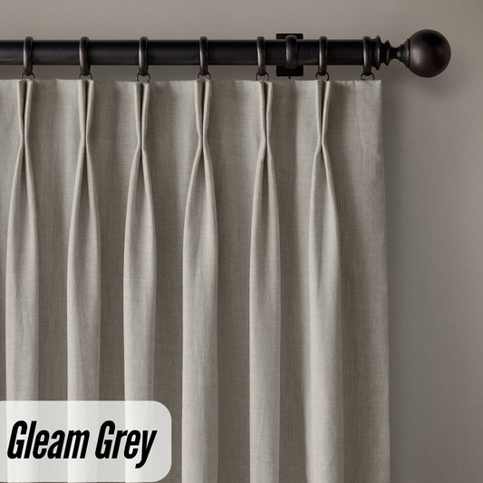 Custom Linen Pinch Pleat Curtains | OEKO-TEX | Single/Pair | Blackout/Lined | 20 Colours