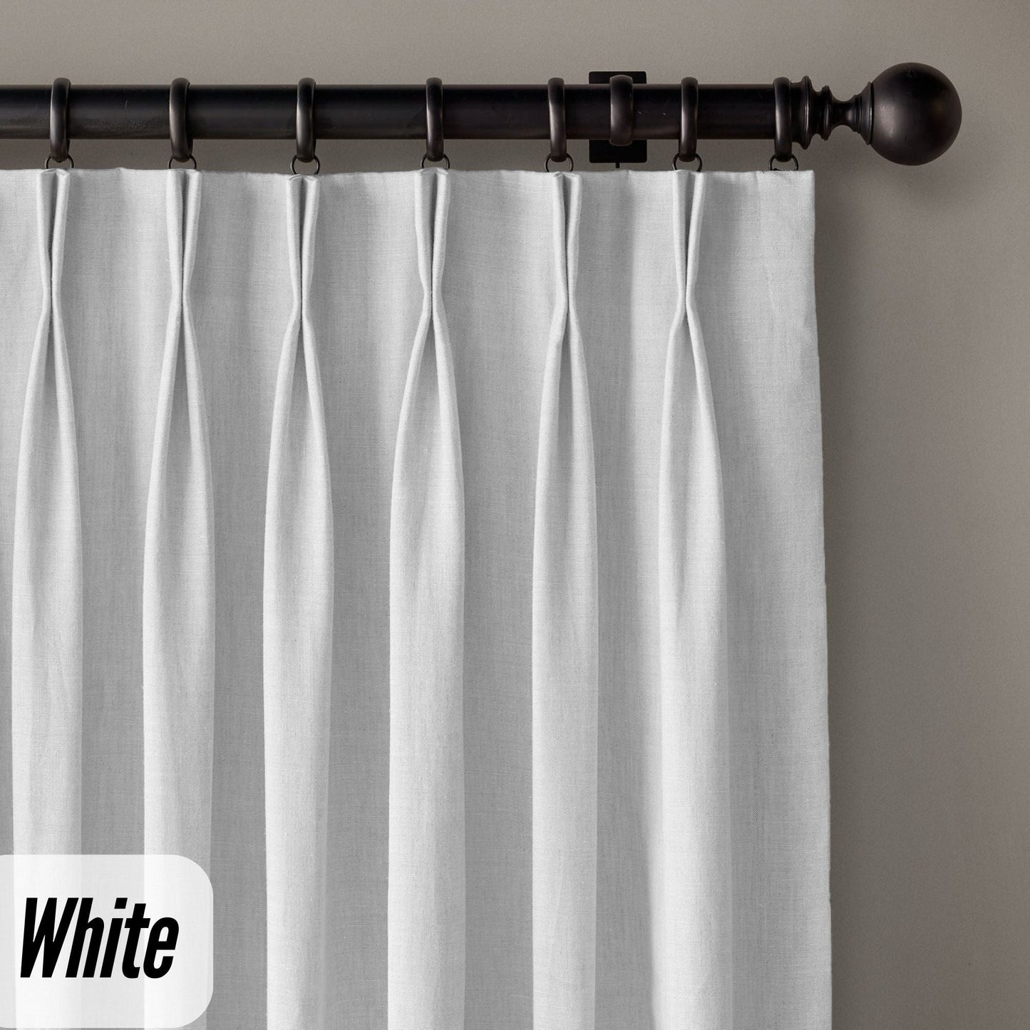 Custom Linen Pinch Pleat Curtains | OEKO-TEX | Single/Pair | Blackout/Lined | 20 Colours