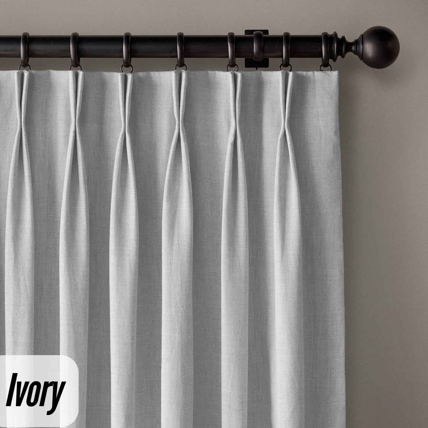 Custom Linen Pinch Pleat Curtains | OEKO-TEX | Single/Pair | Blackout/Lined | 20 Colours