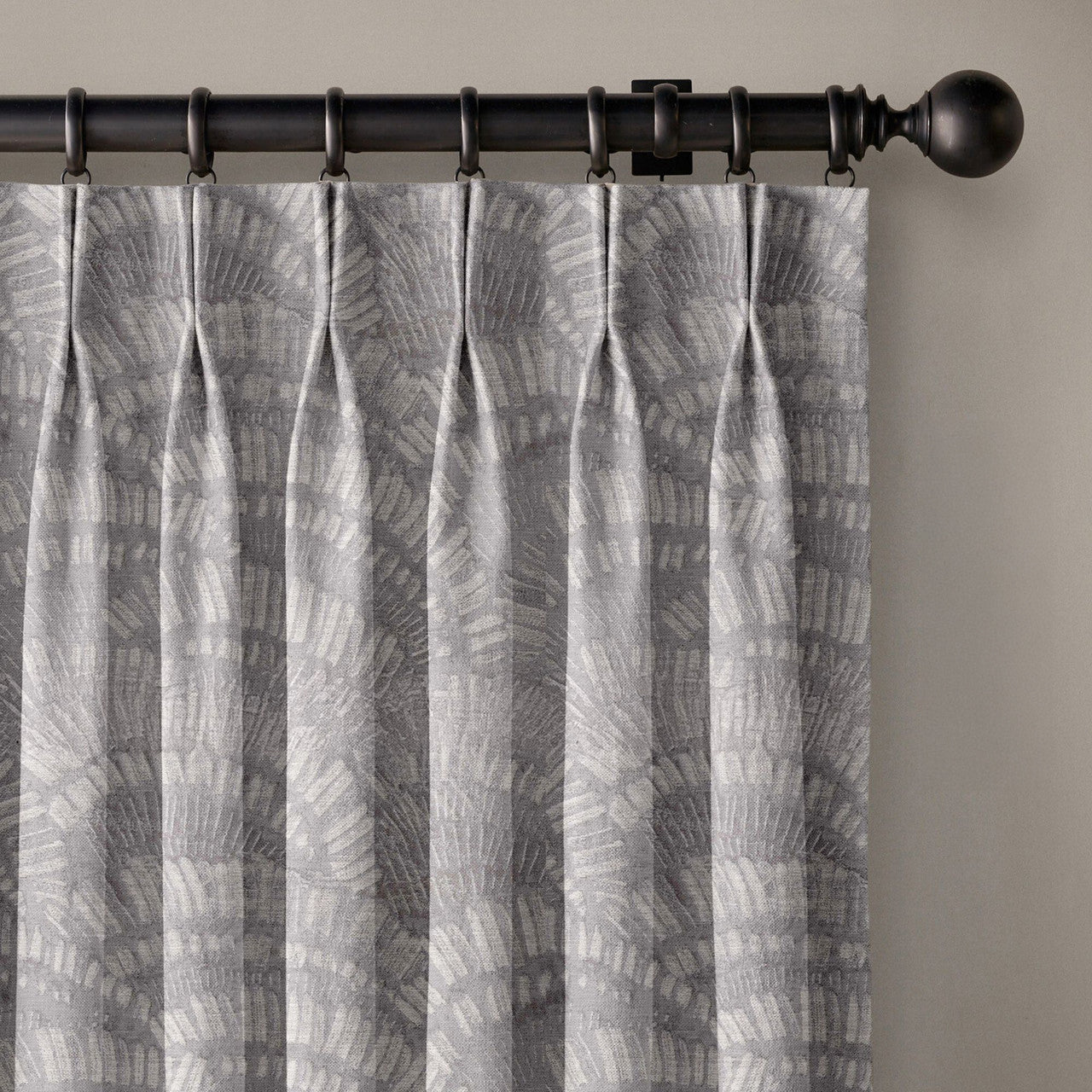 Textured Linen Curtains with Boho Pattern | 4 Colours | Pinch Pleated | Size & Liner Options