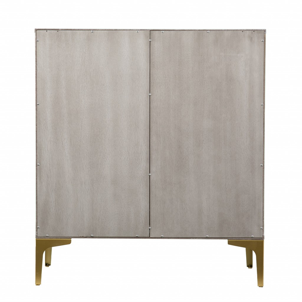 32" Gray Solid Wood Sideboard with Two Doors