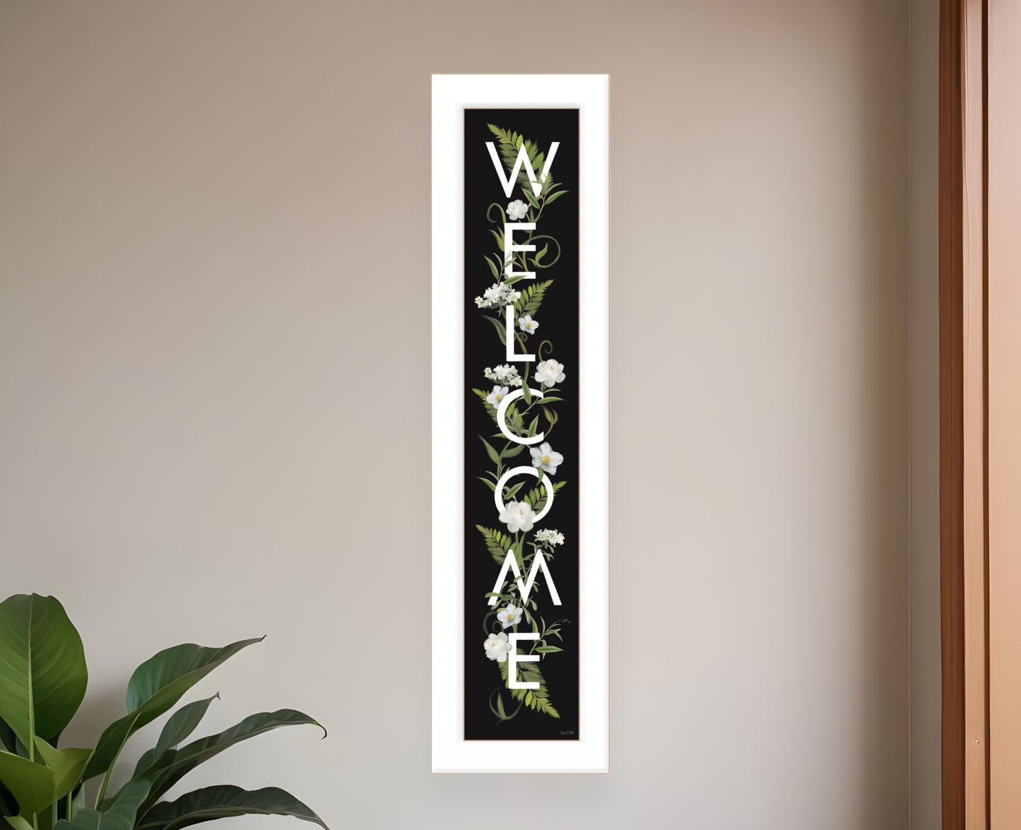 Welcome Sign I 1 White Framed Print Wall Art-0