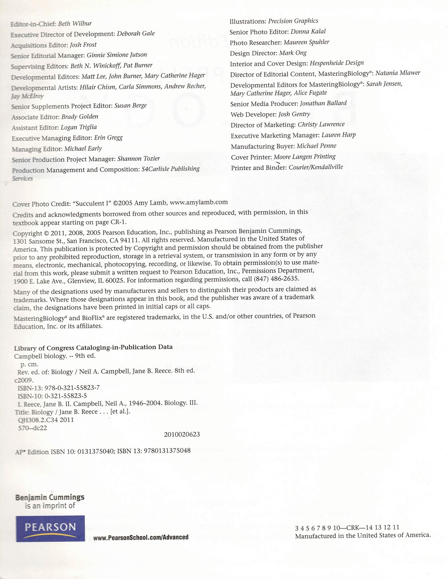 Campbell Biology AP Ninth Edition (Biology, 9th Edition)