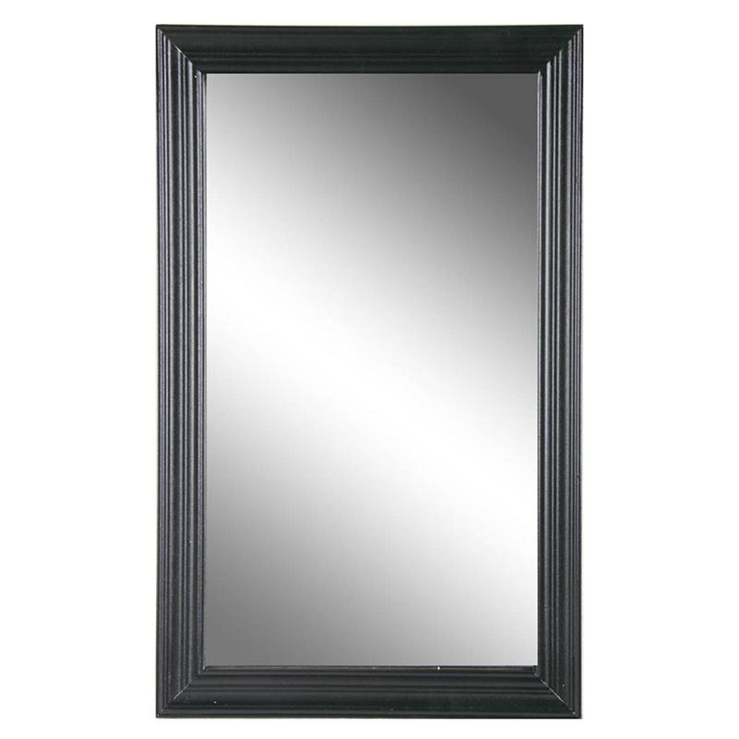 26" Black Beveled Lines Framed Accent Mirror