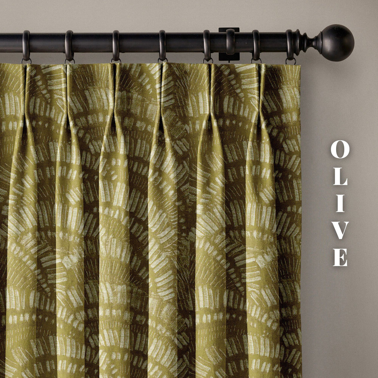 Textured Linen Curtains with Boho Pattern | 4 Colours | Pinch Pleated | Size & Liner Options