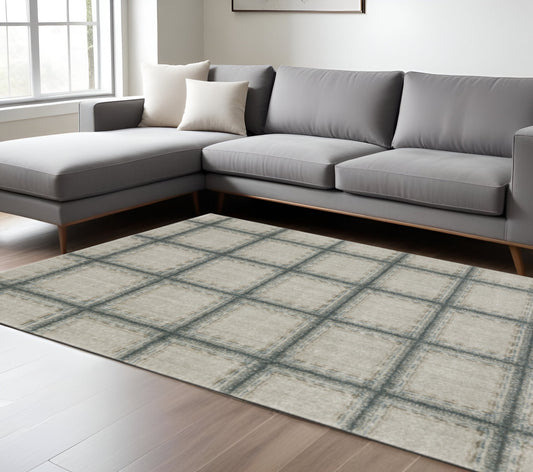 10' X 13' Gray Geometric Power Loom Area Rug-0