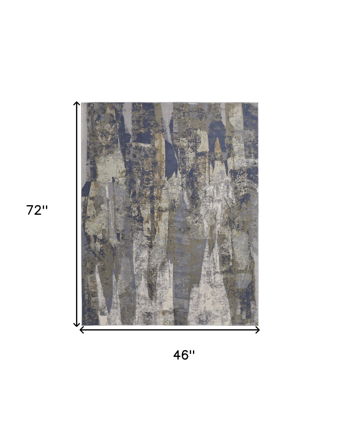 4' X 6' Blue Gray And Tan Abstract Distressed Area Rug-2