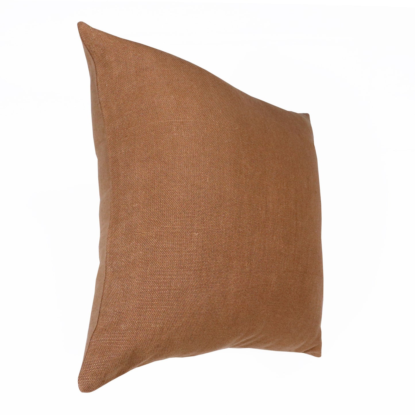 20" Brown Linen Throw Pillow