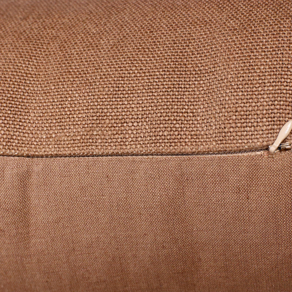 20" Brown Linen Throw Pillow