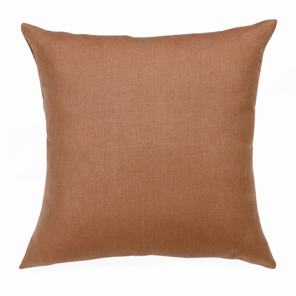 20" Brown Linen Throw Pillow