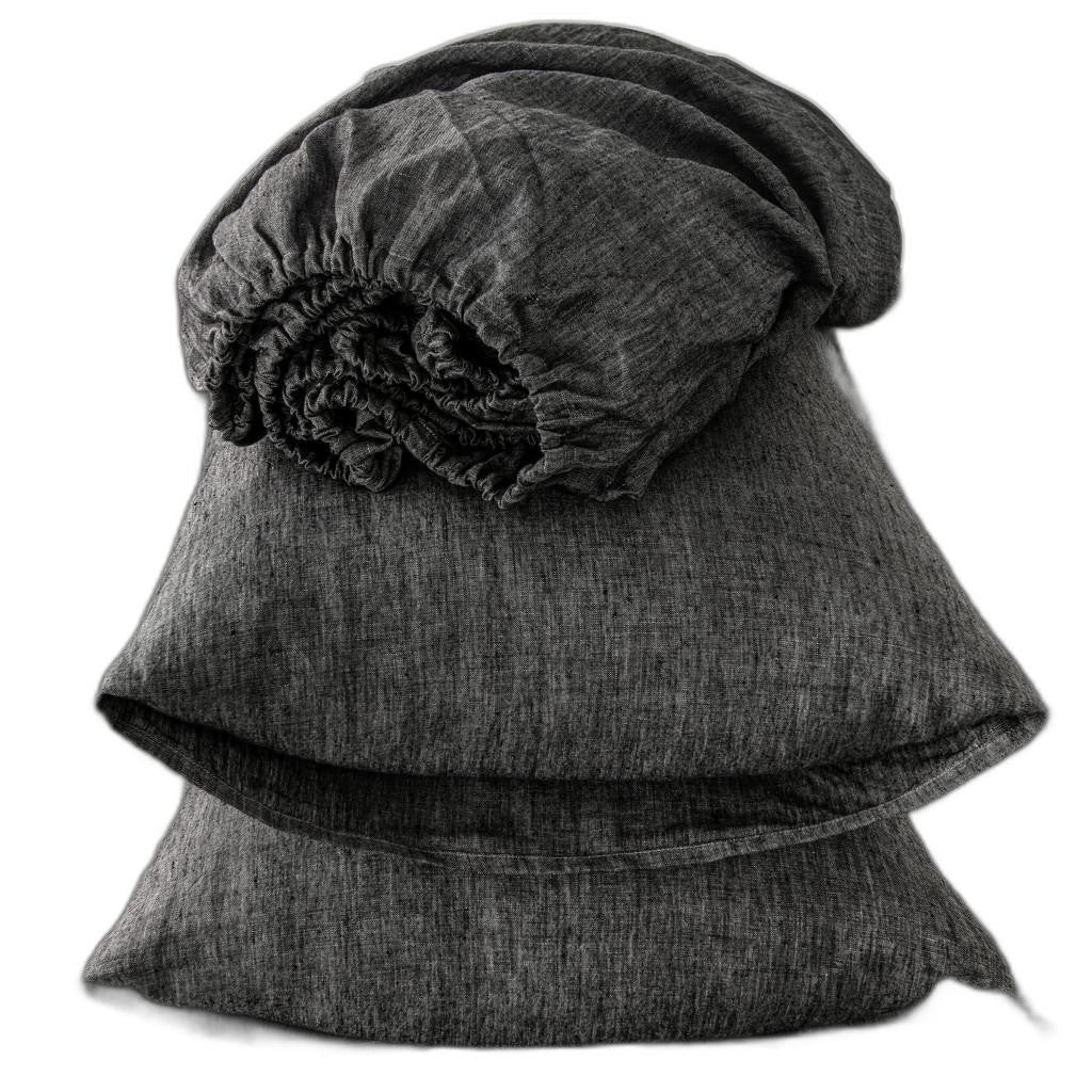 Ensemble de draps en lin Onyx quatre pièces