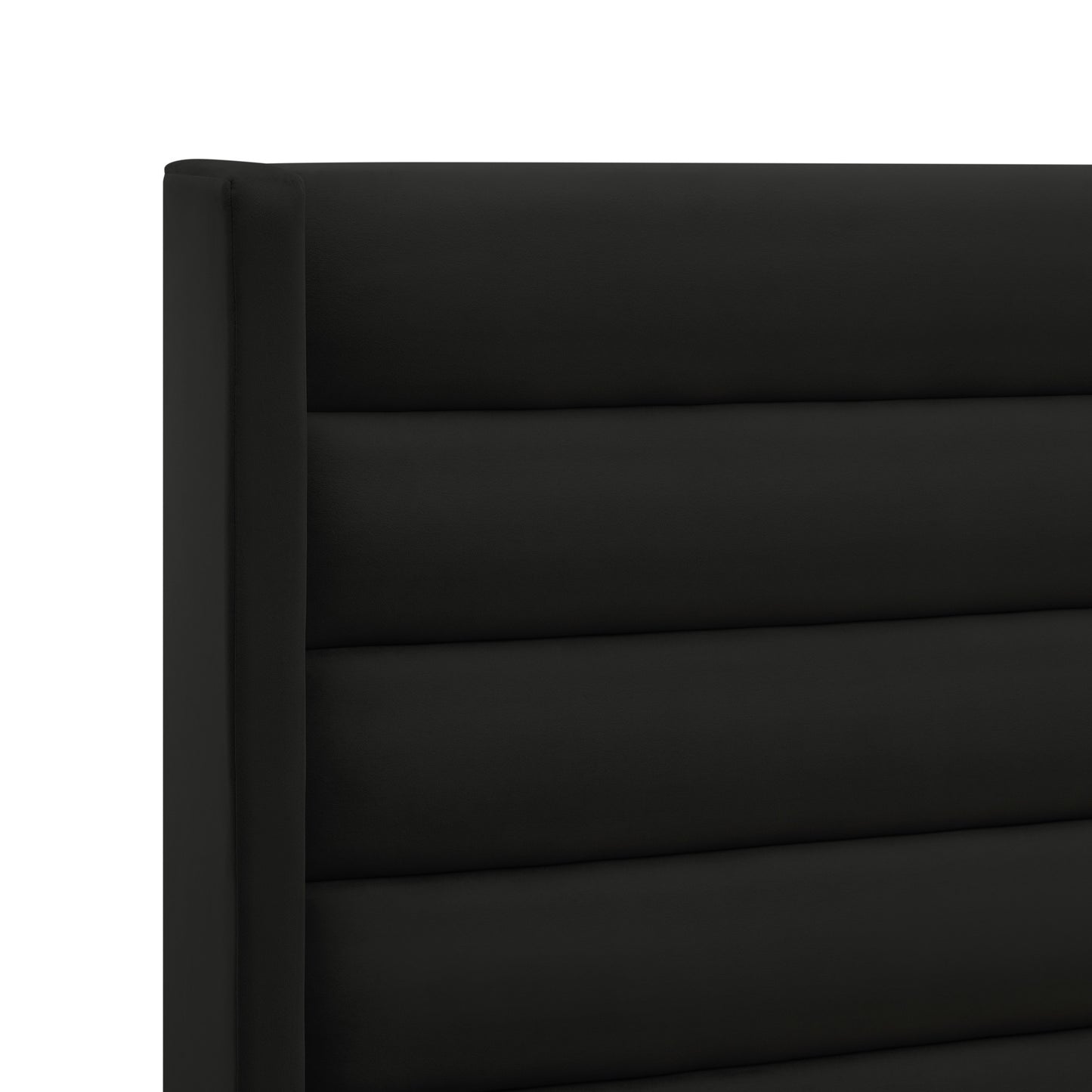 Black Velvet Upholstered Full Bed Frame-6