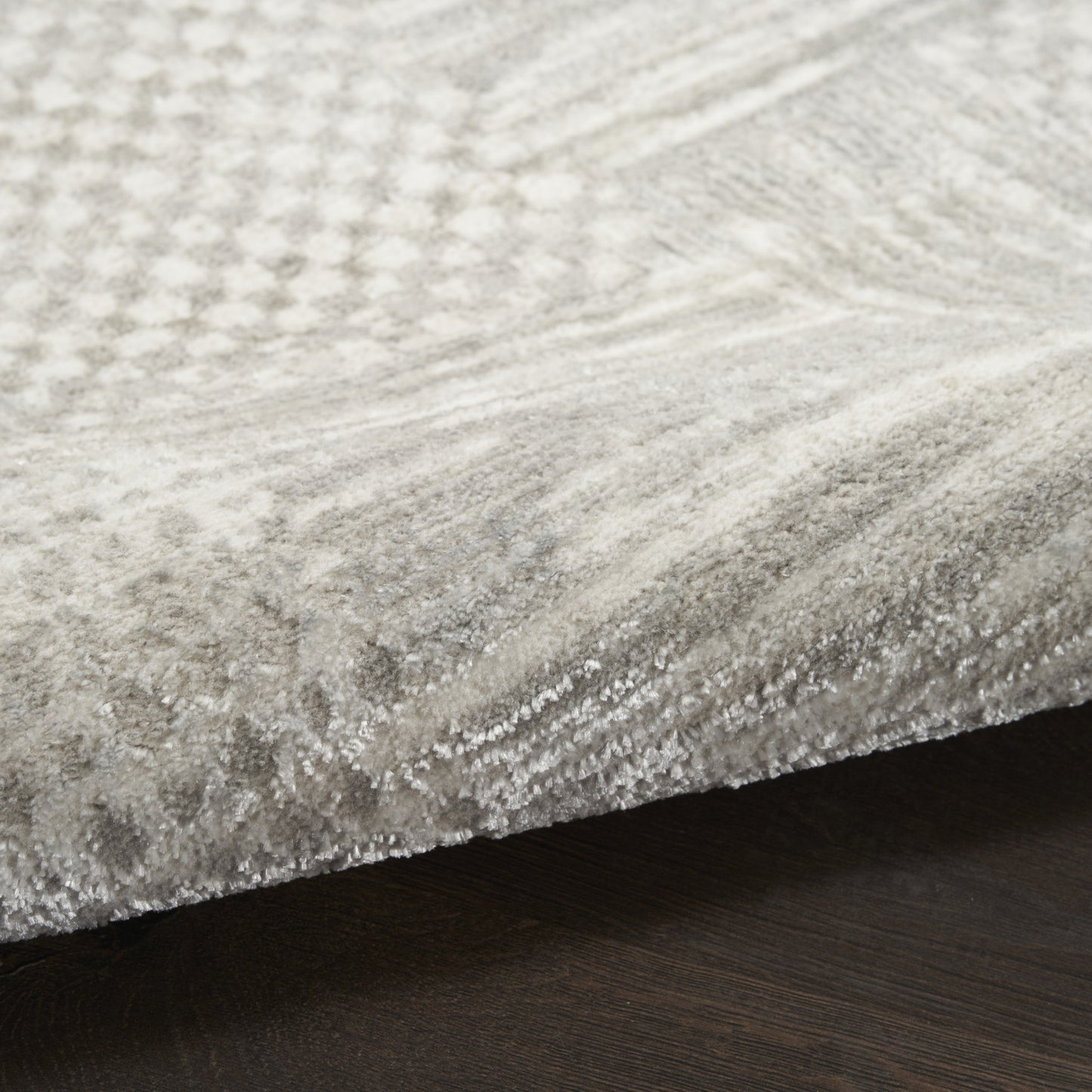 8' X 10' Silver and Gray Abstract Non Skid Area Rug