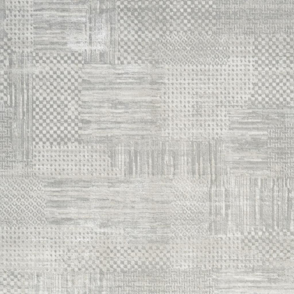 8' X 10' Silver and Gray Abstract Non Skid Area Rug