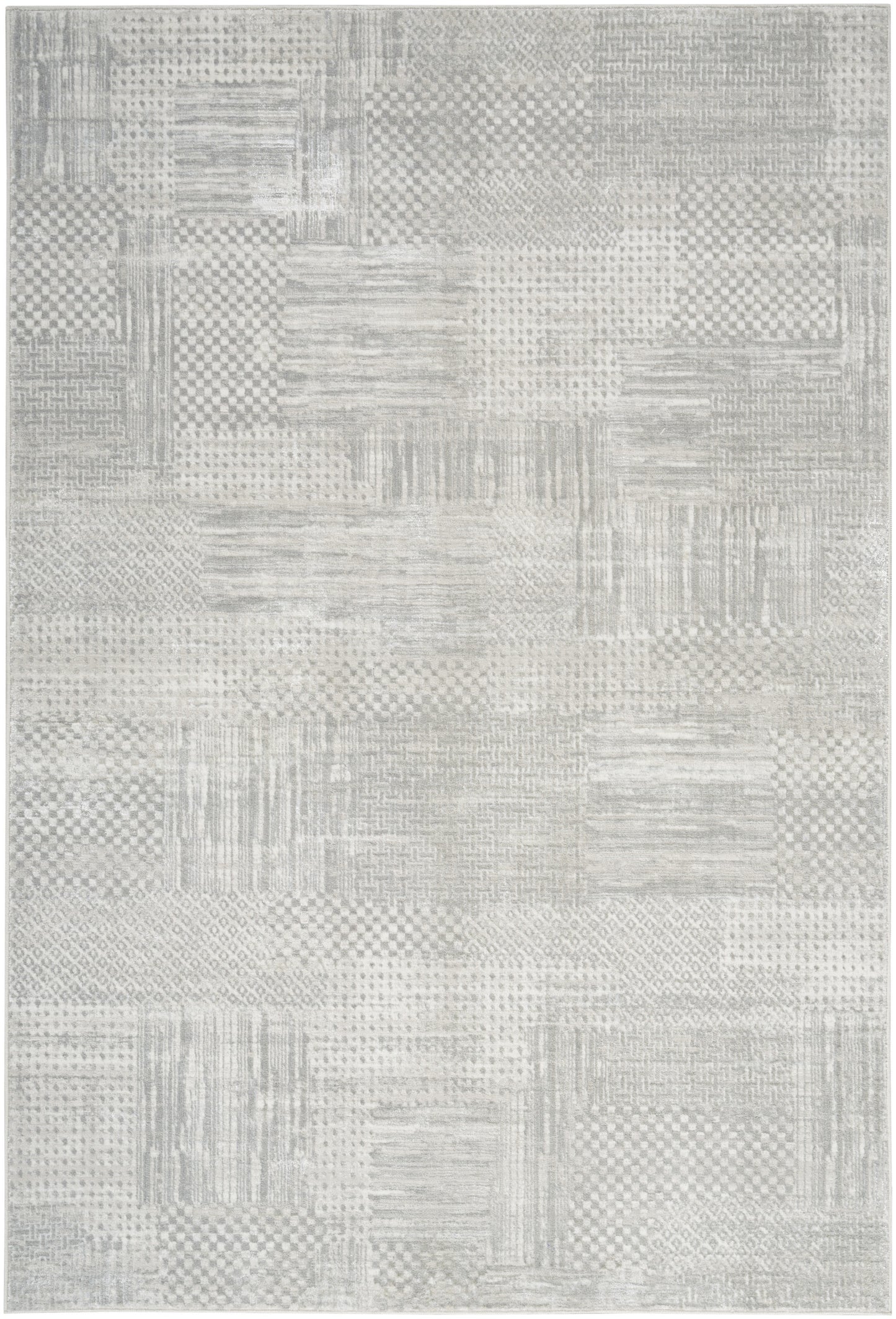 8' X 10' Silver and Gray Abstract Non Skid Area Rug