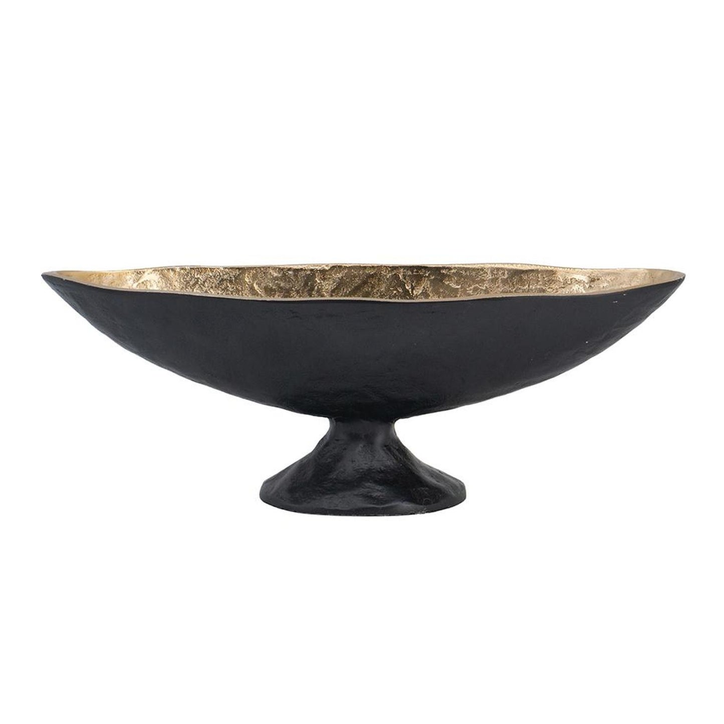 5" Black And Gold Oval Aluminum Table Vase