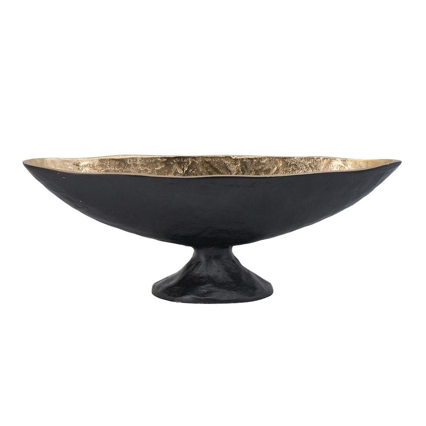 5" Black And Gold Oval Aluminum Table Vase