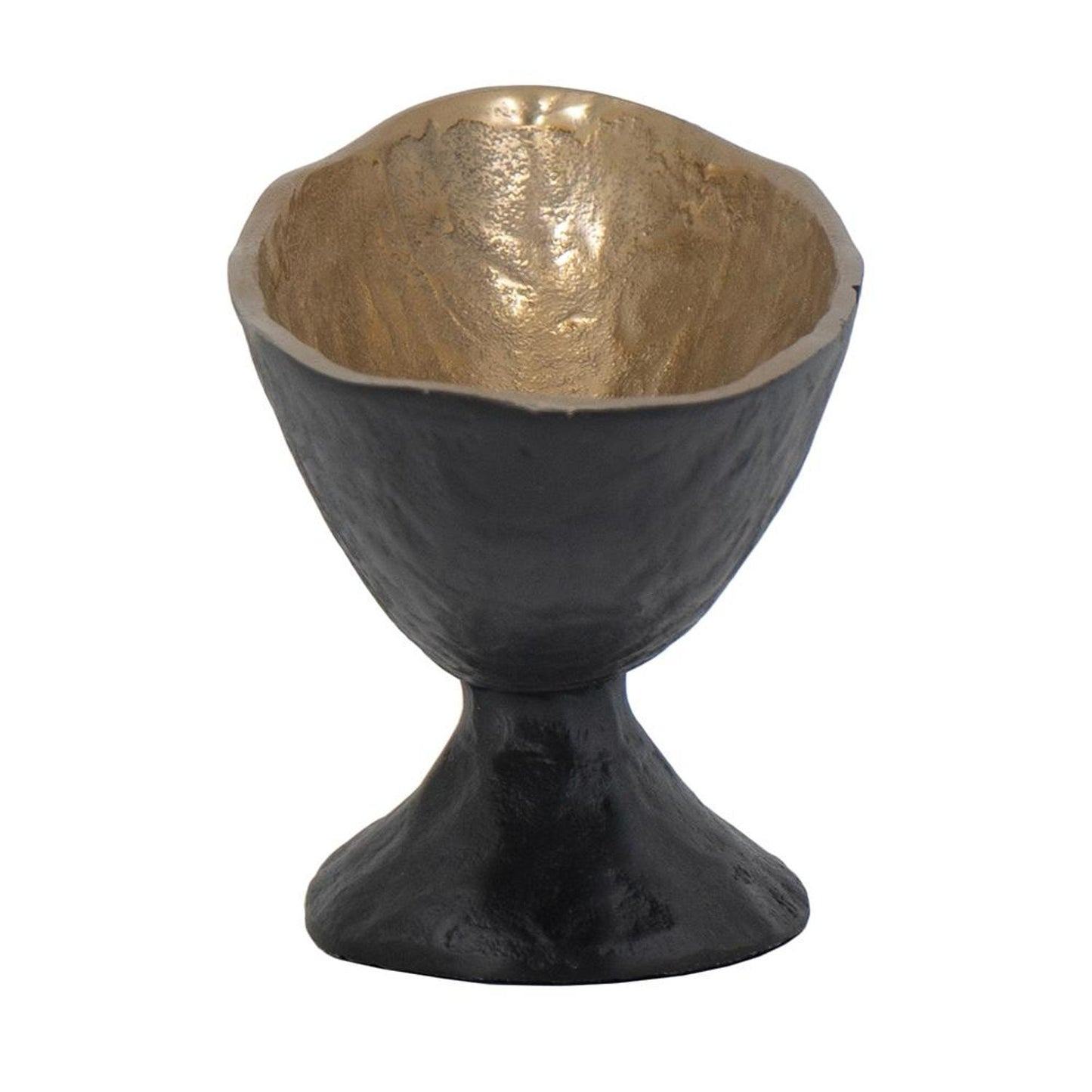 5" Black And Gold Oval Aluminum Table Vase