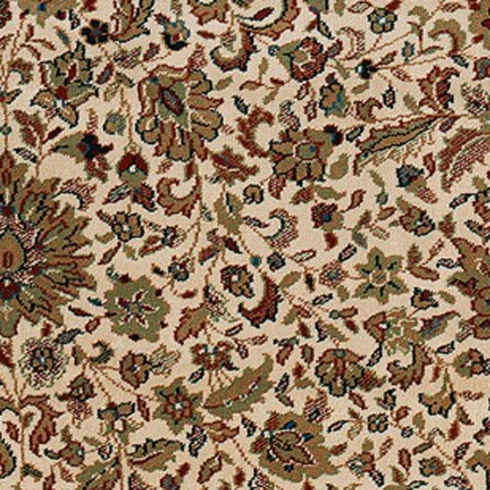 7' X 10' Ivory And Green Oriental Area Rug-3