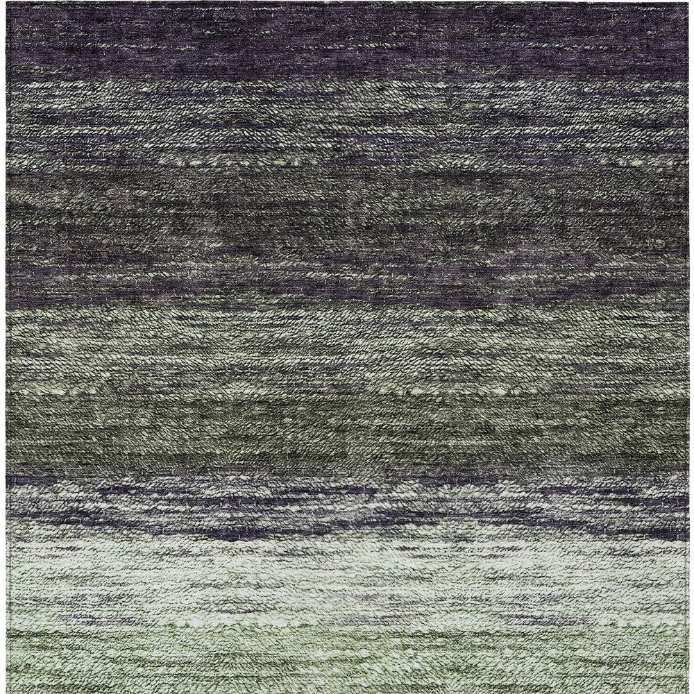 10' X 14' Green Ivory And Purple Ombre Washable Indoor Outdoor Area Rug-6