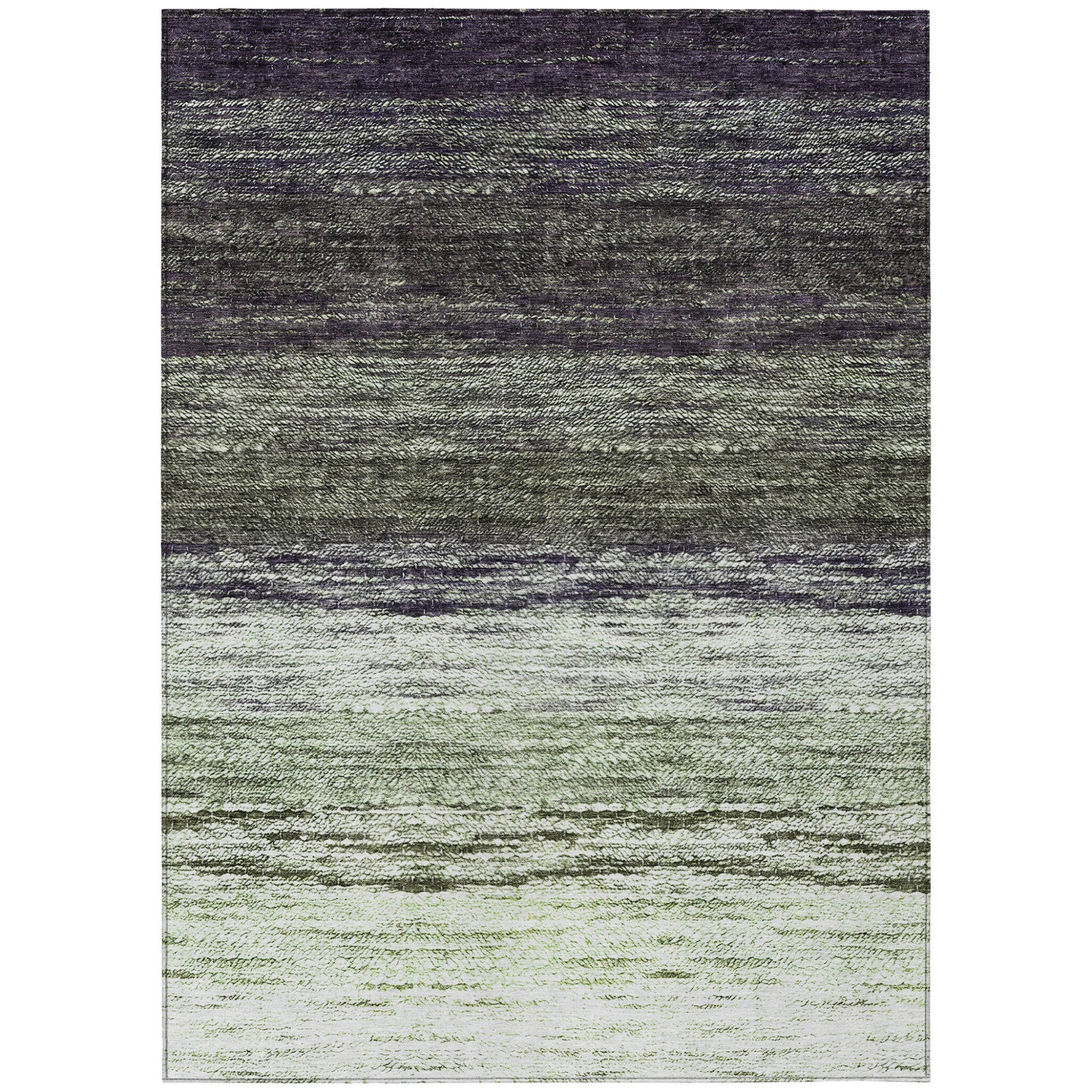 10' X 14' Green Ivory And Purple Ombre Washable Indoor Outdoor Area Rug-1