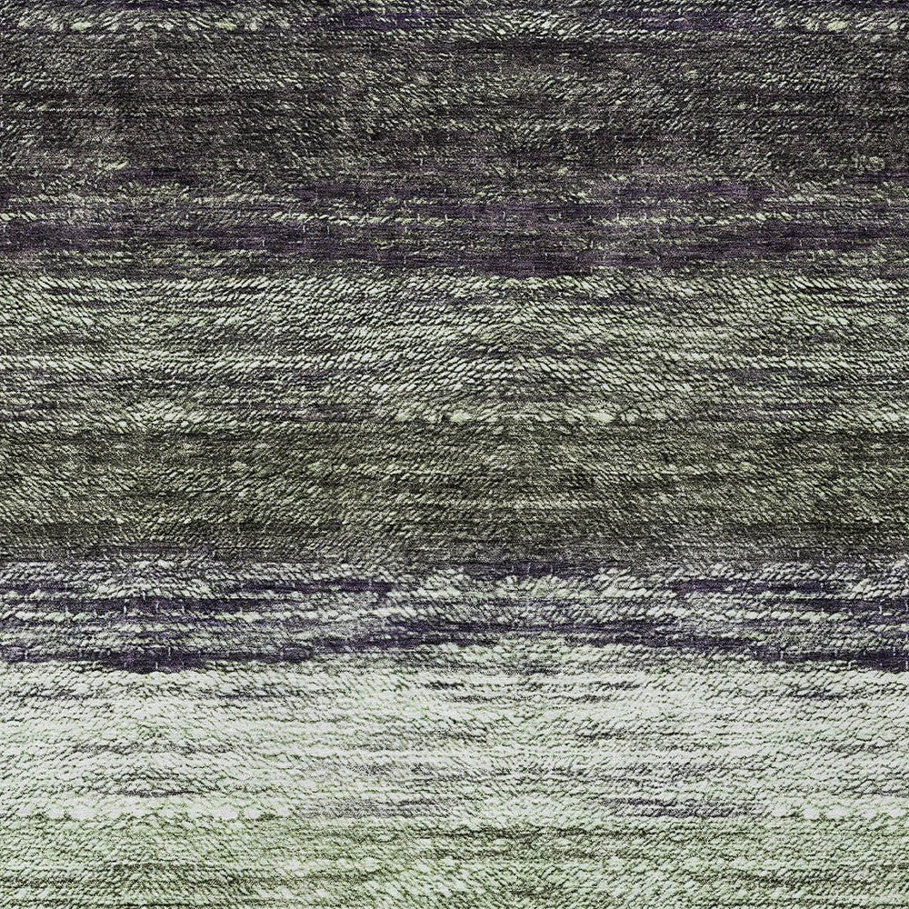 10' X 14' Green Ivory And Purple Ombre Washable Indoor Outdoor Area Rug-5