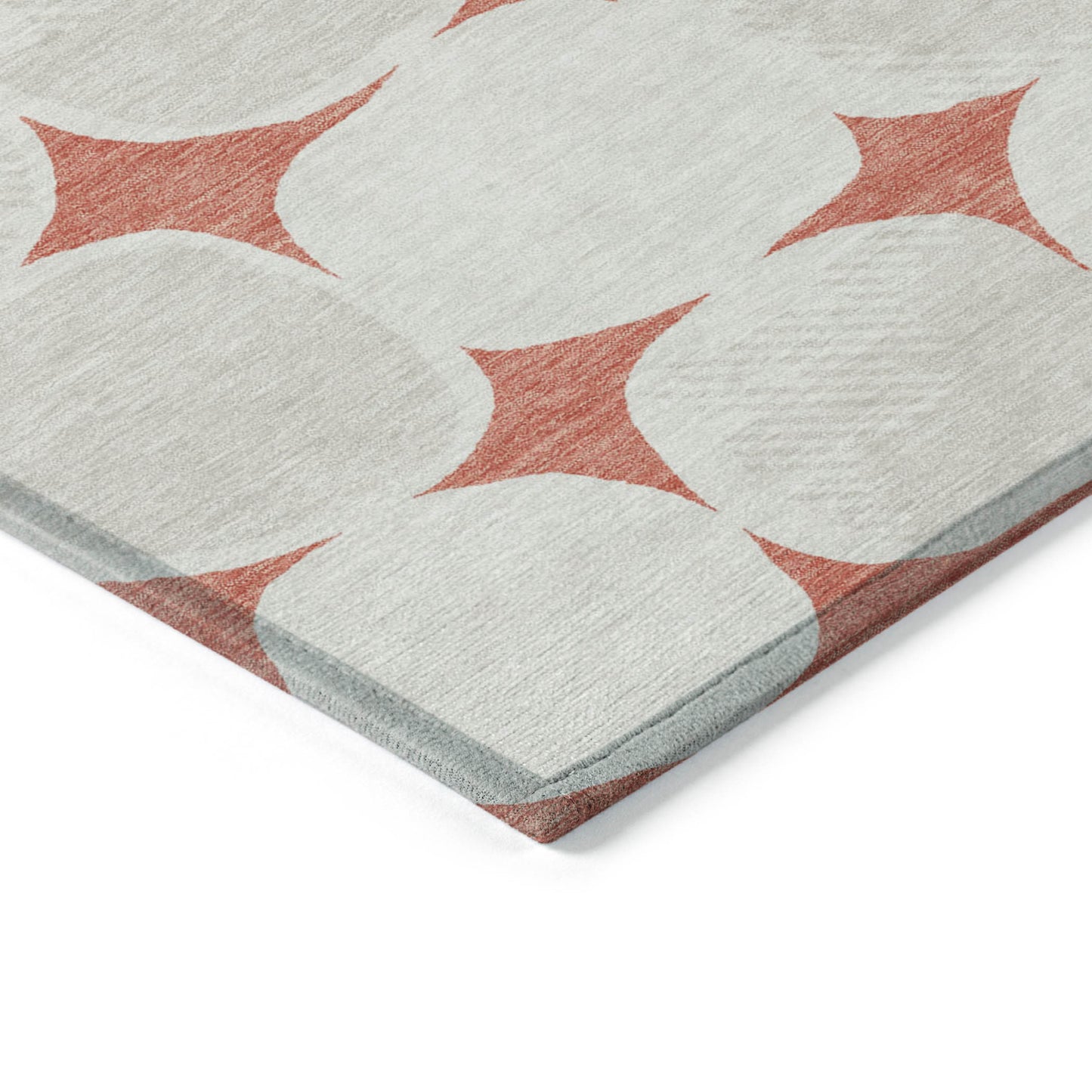 3' X 5' Salmon Beige And Ivory Abstract Washable Indoor Outdoor Area Rug-3