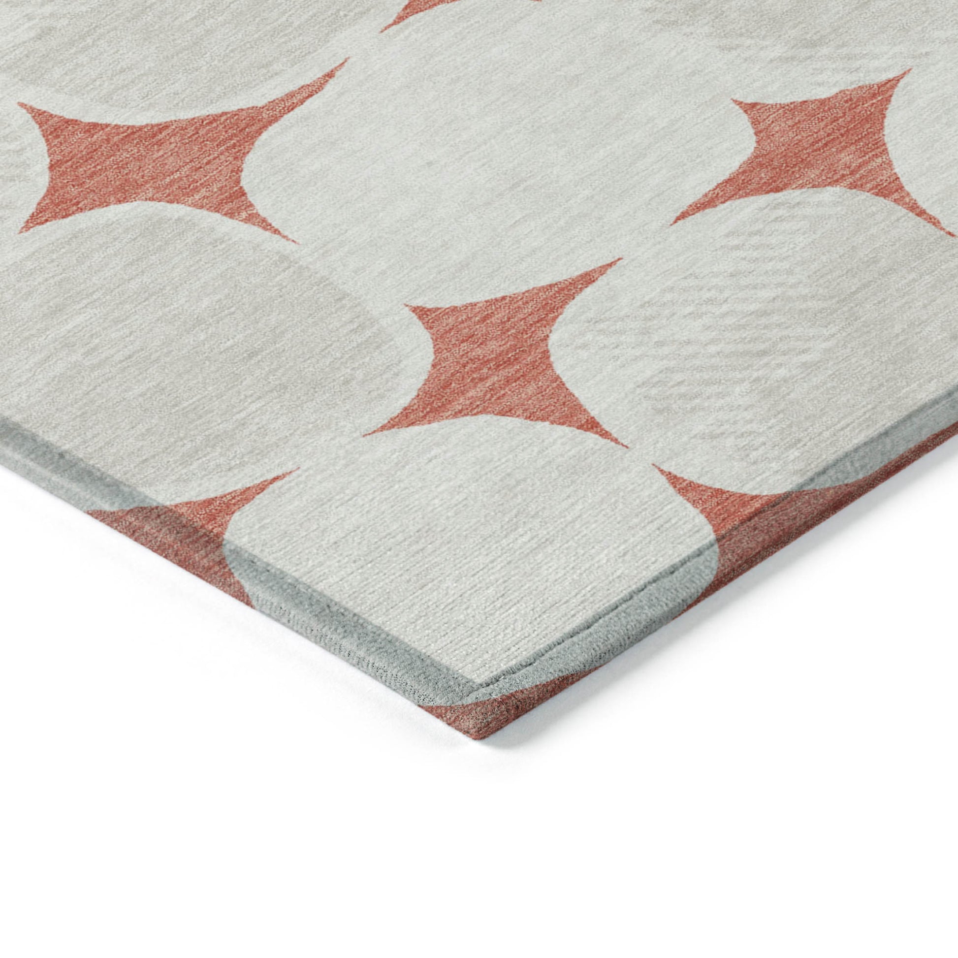 3' X 5' Salmon Beige And Ivory Abstract Washable Indoor Outdoor Area Rug-3