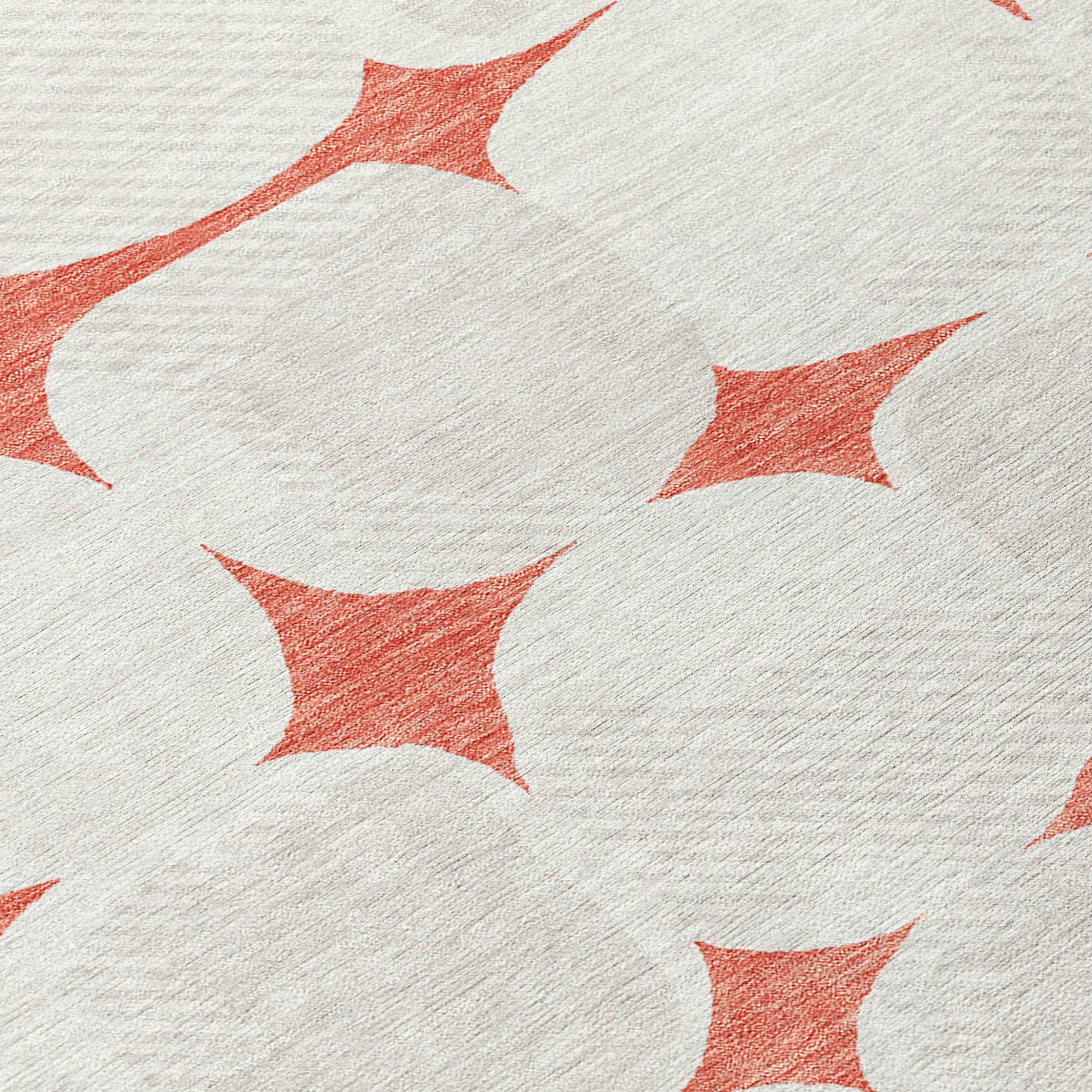 3' X 5' Salmon Beige And Ivory Abstract Washable Indoor Outdoor Area Rug-6