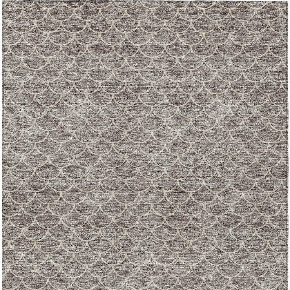 3' X 5' Taupe And Beige Geometric Washable Indoor Outdoor Area Rug-5