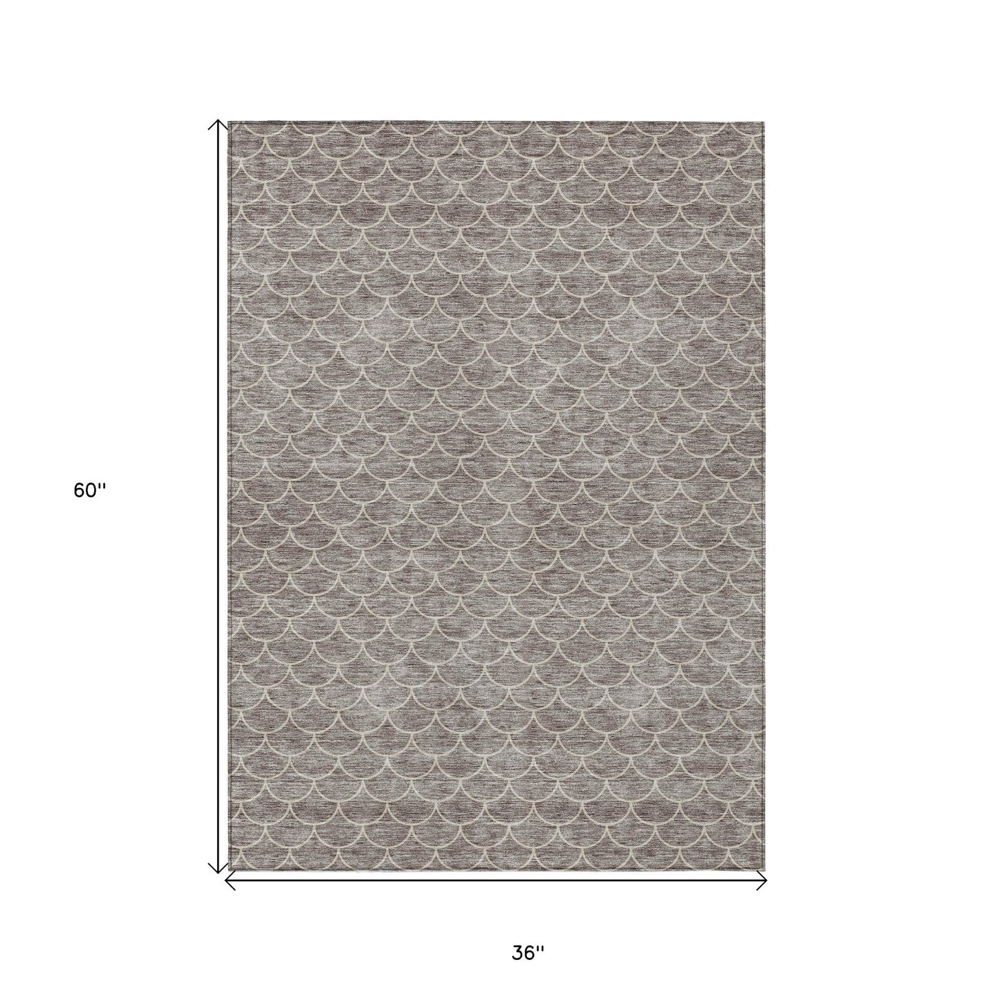 3' X 5' Taupe And Beige Geometric Washable Indoor Outdoor Area Rug-2
