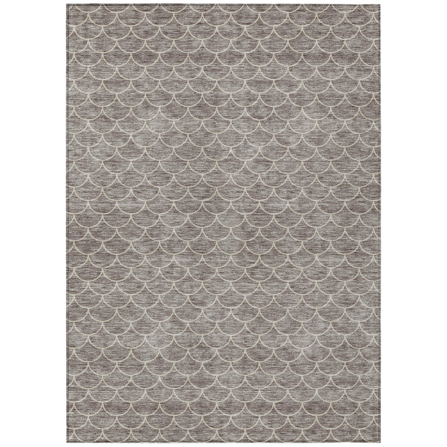 3' X 5' Taupe And Beige Geometric Washable Indoor Outdoor Area Rug-1