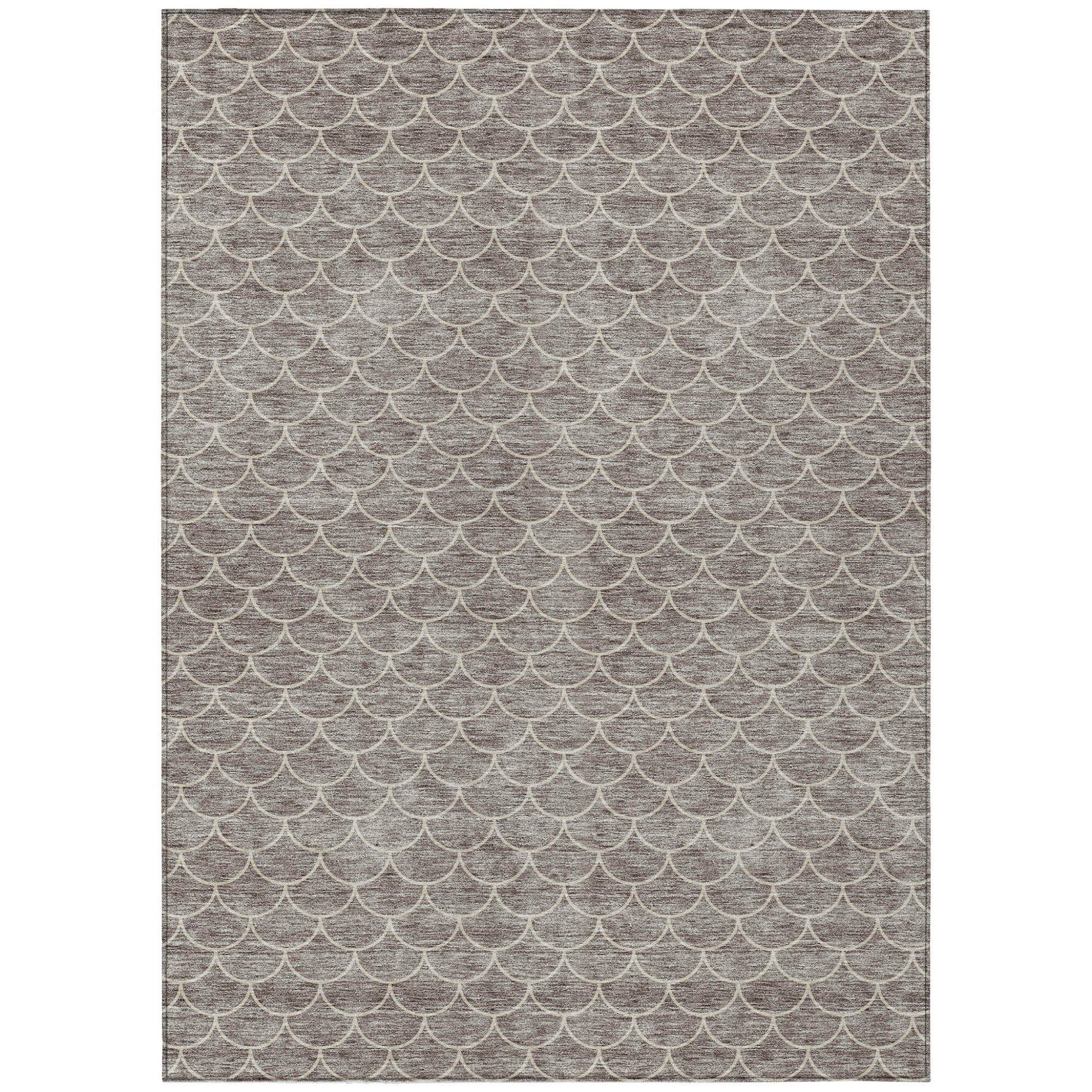 3' X 5' Taupe And Beige Geometric Washable Indoor Outdoor Area Rug-1
