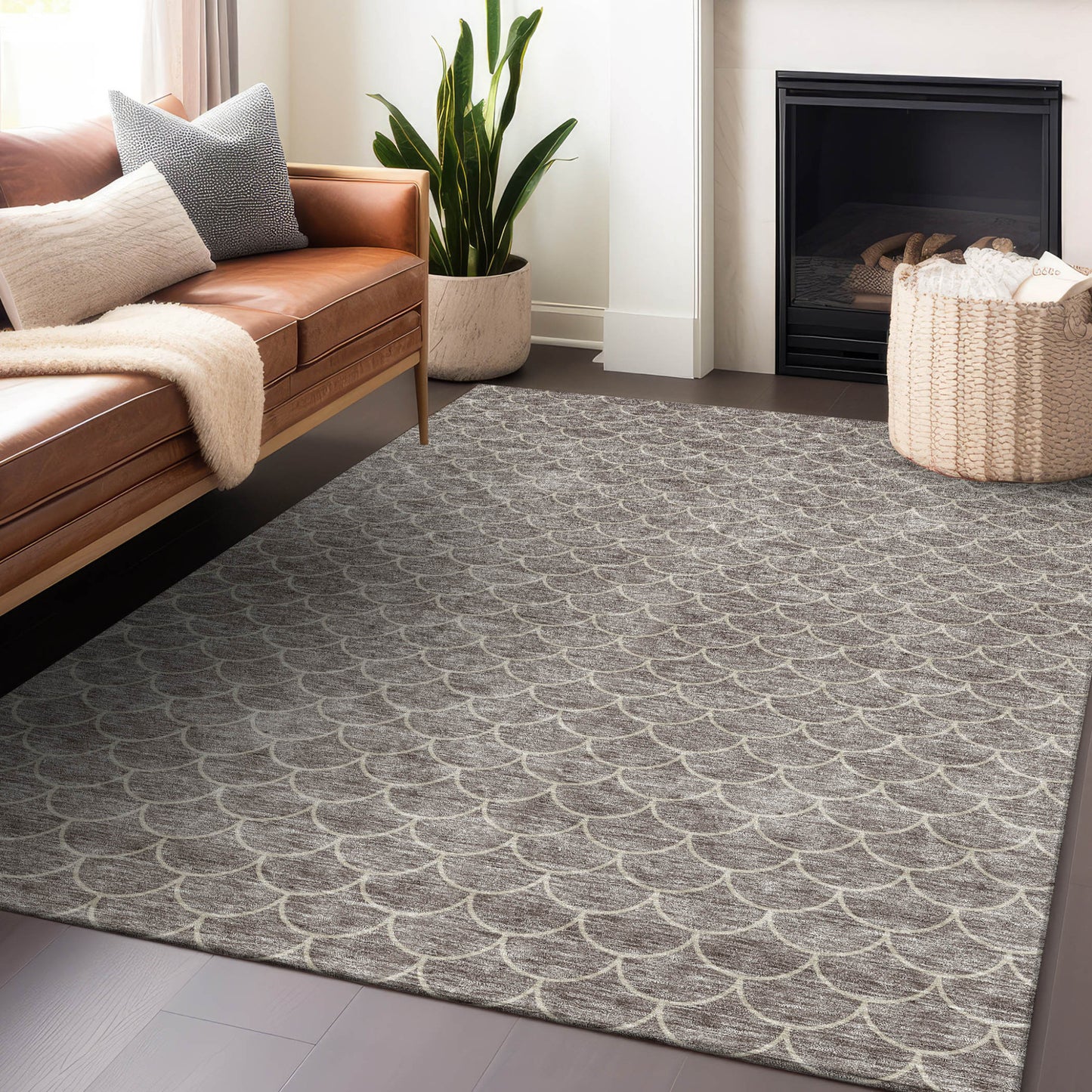 3' X 5' Taupe And Beige Geometric Washable Indoor Outdoor Area Rug-7
