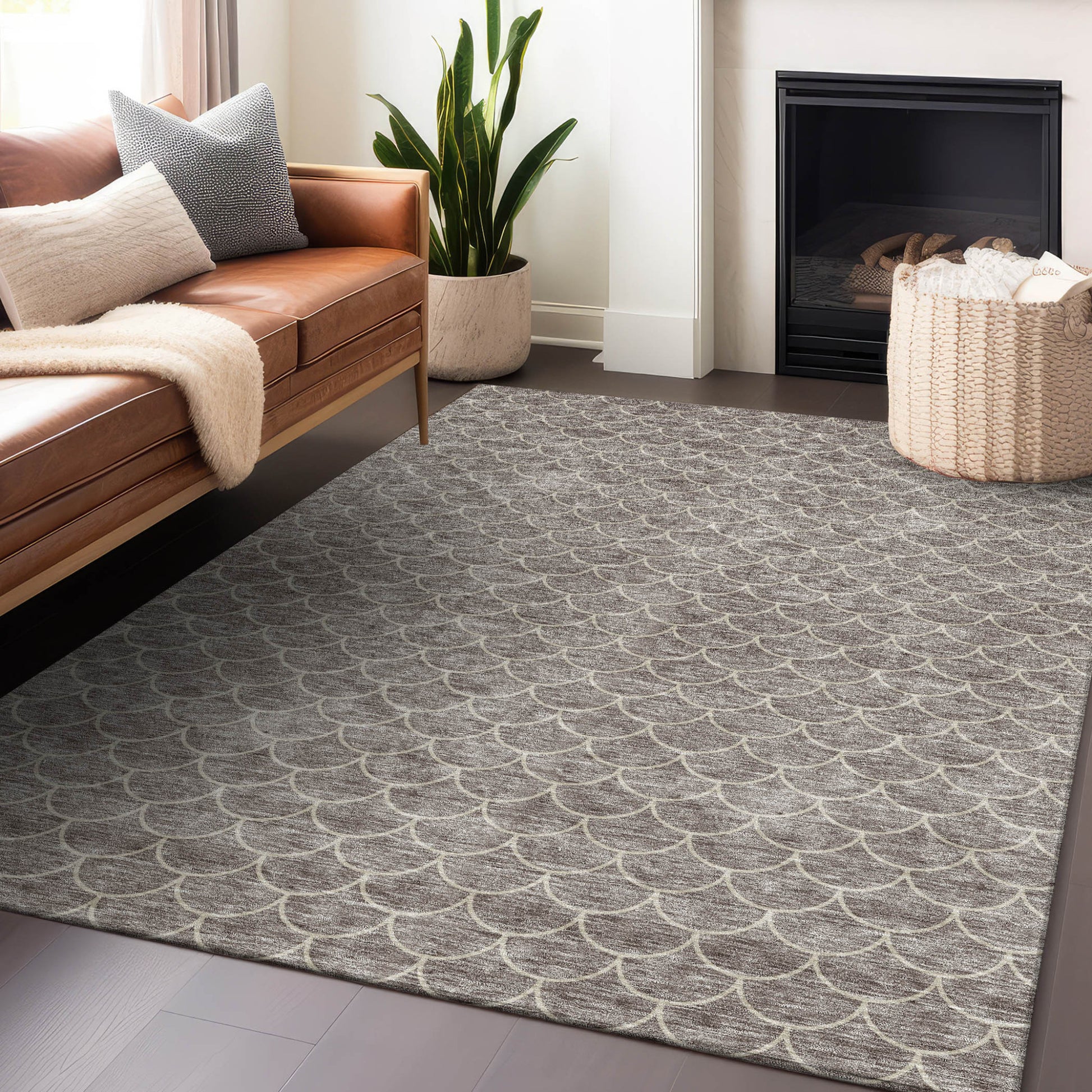 3' X 5' Taupe And Beige Geometric Washable Indoor Outdoor Area Rug-7