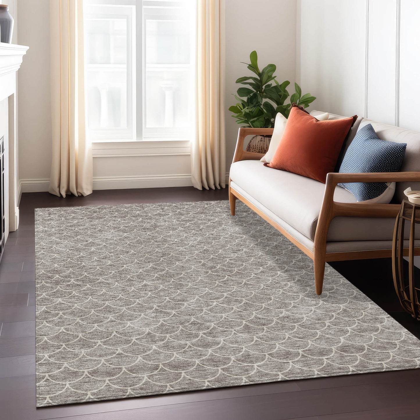 3' X 5' Taupe And Beige Geometric Washable Indoor Outdoor Area Rug-8