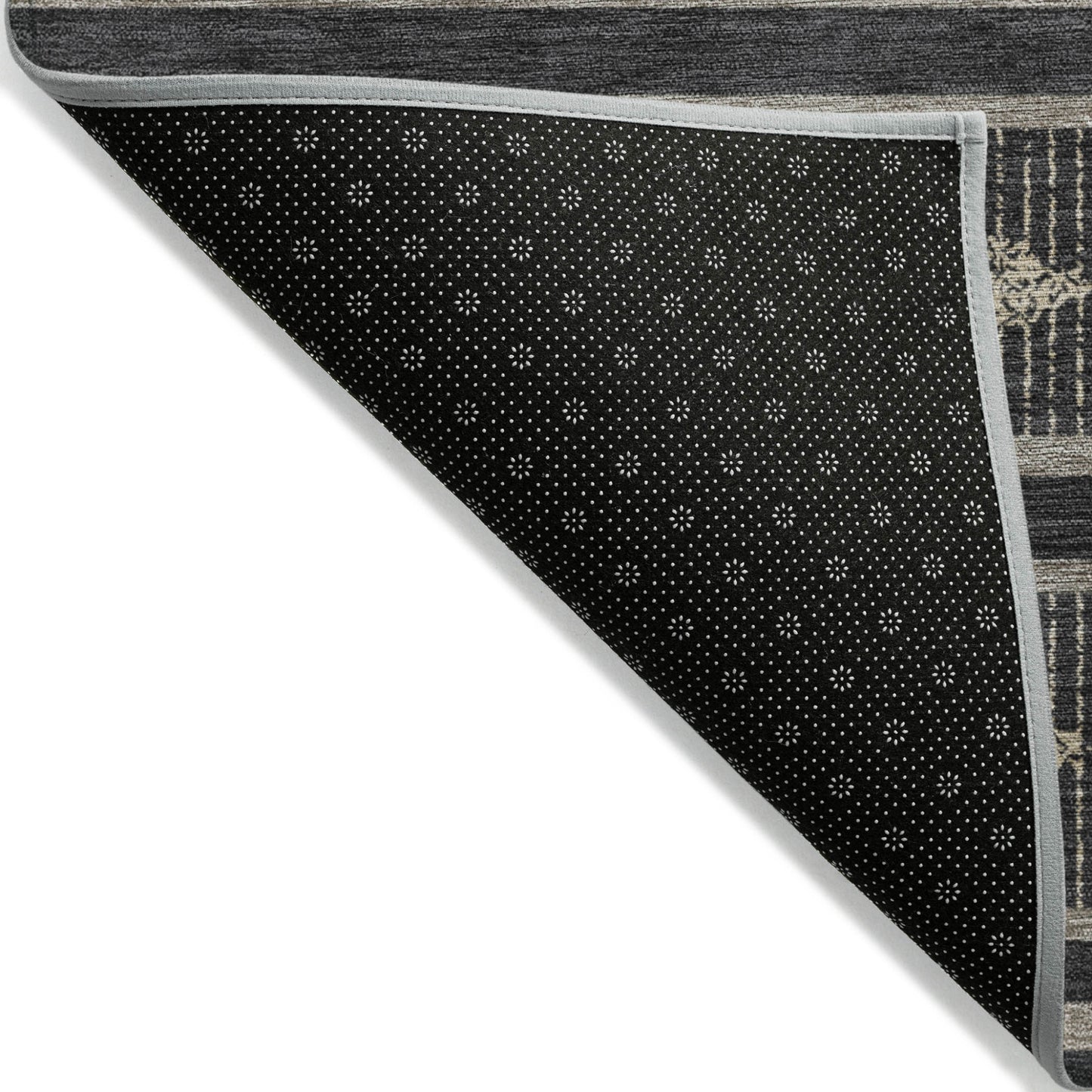 10' X 14' Black And Beige Geometric Washable Indoor Outdoor Area Rug-3