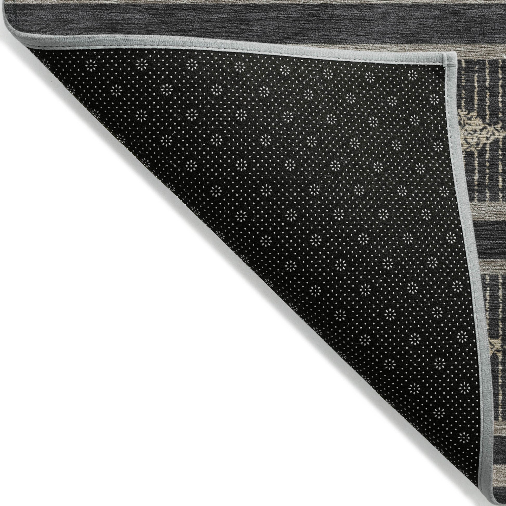 10' X 14' Black And Beige Geometric Washable Indoor Outdoor Area Rug-3