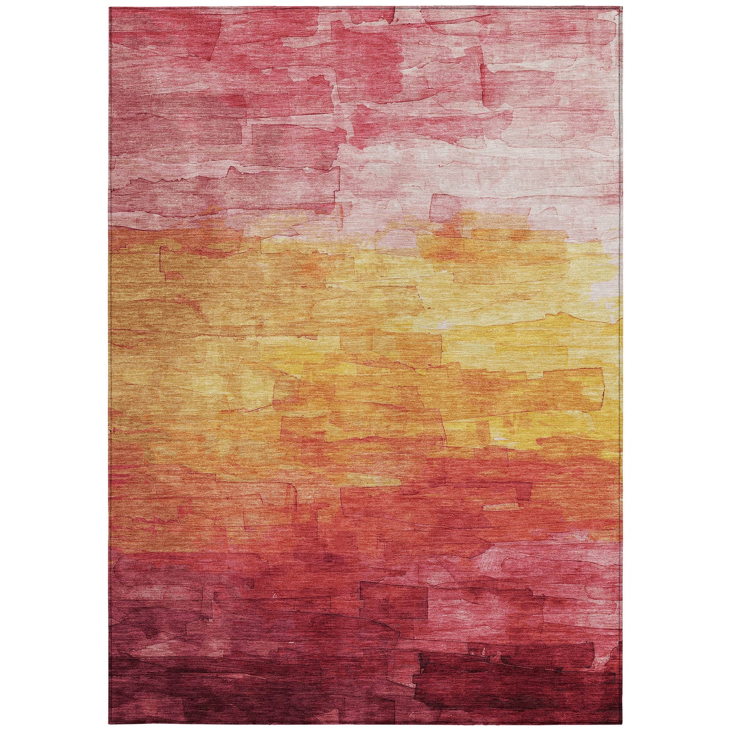 3' X 5' Blush And Pink Striped Washable Indoor Outdoor Area Rug